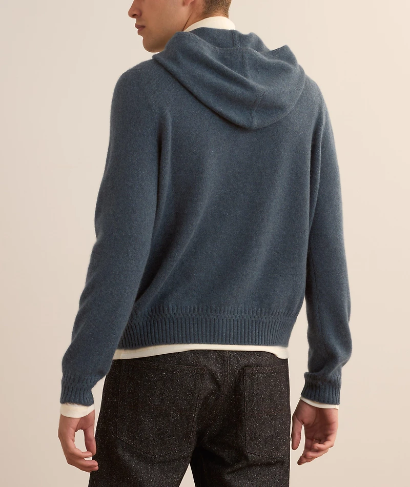 Full-Zip Cashmere Hooded Sweater