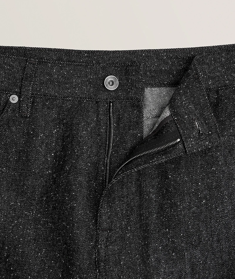 Straight-Fit Cotton-Silk Denim Jeans