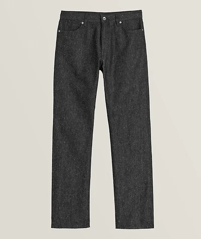 Straight-Fit Cotton-Silk Denim Jeans