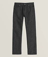 Straight-Fit Cotton-Silk Denim Jeans