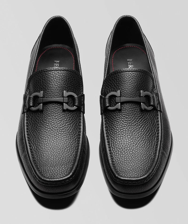 Gancini Ornament Leather Moccasins