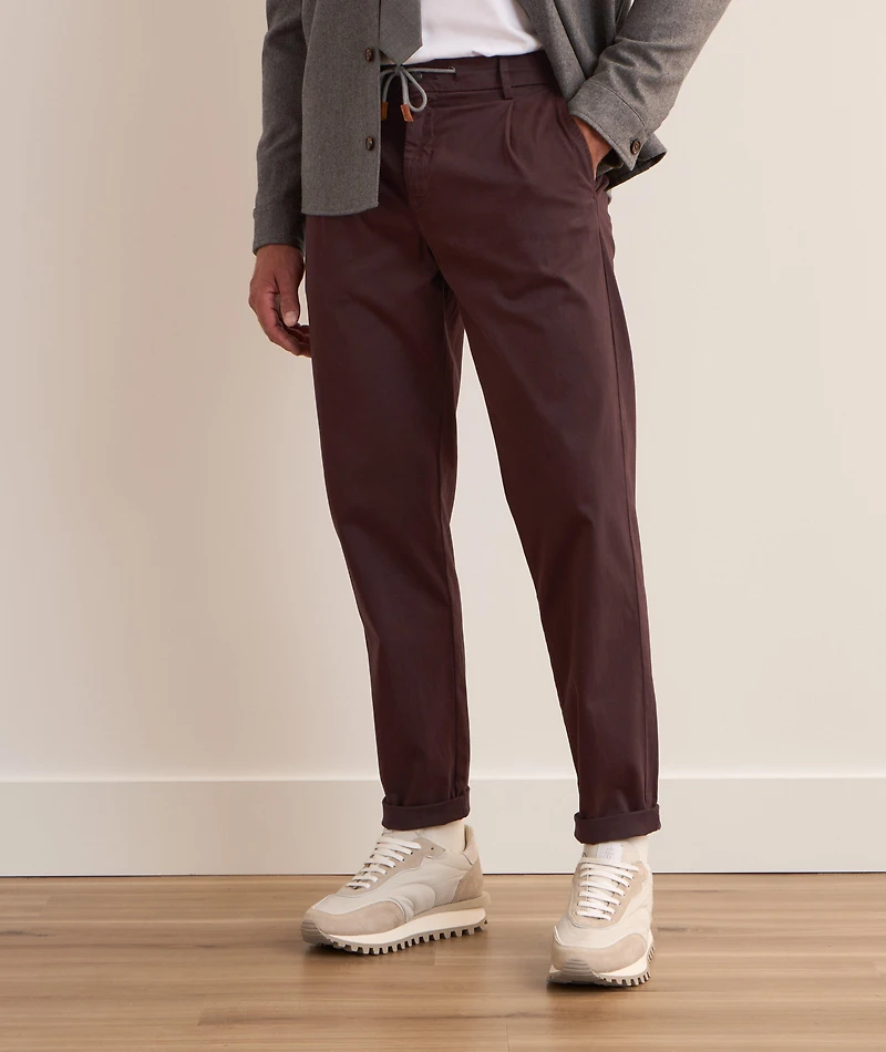 Drawstring Stretch-Cotton Joggers