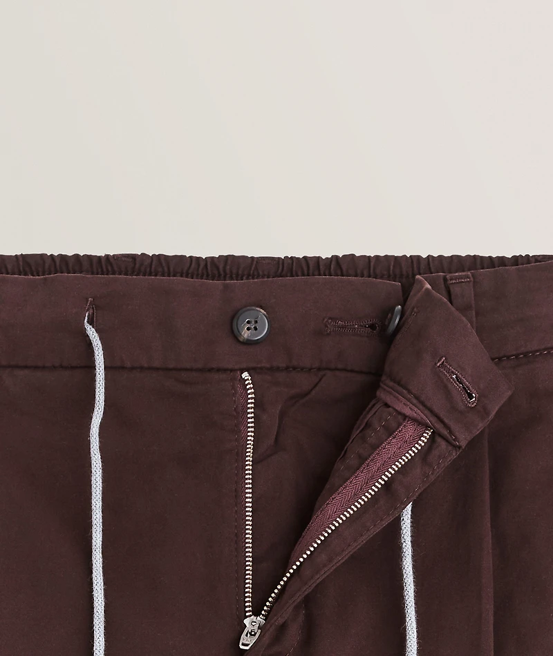 Drawstring Stretch-Cotton Joggers