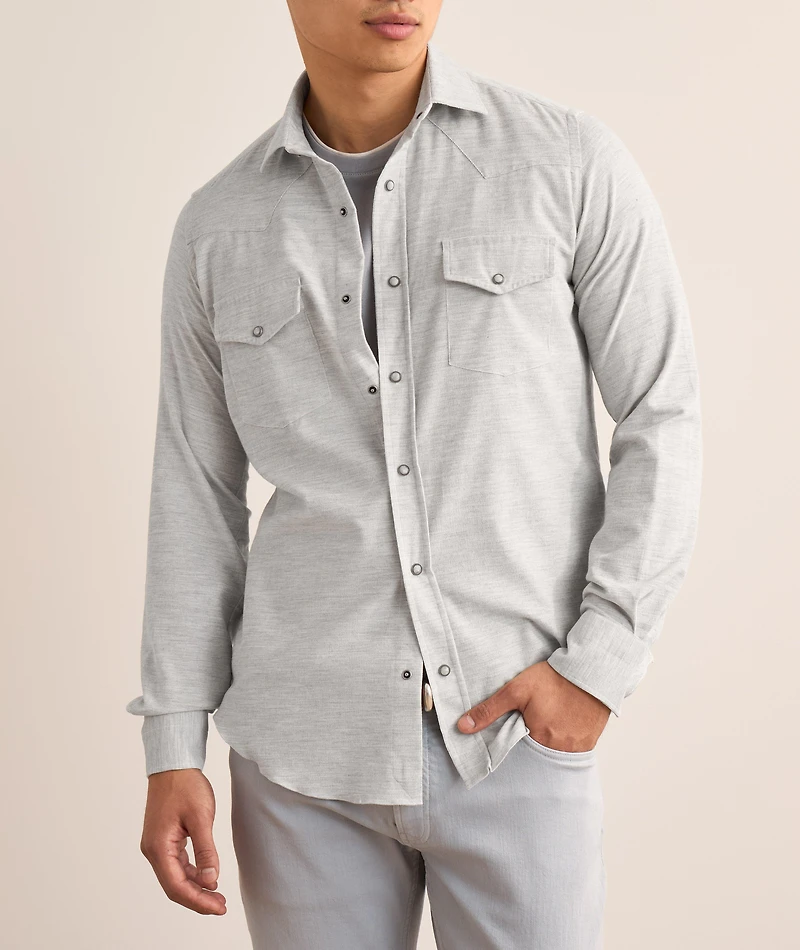 Mélange Cotton Western Shirt