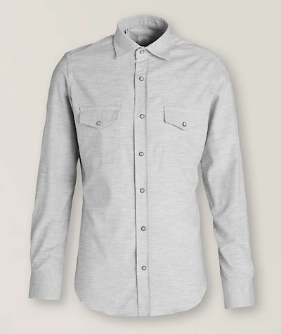 Mélange Cotton Western Shirt