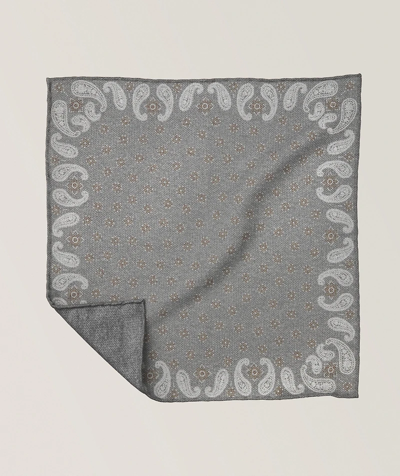 Mini Neat Wool-Cotton Pocket Square