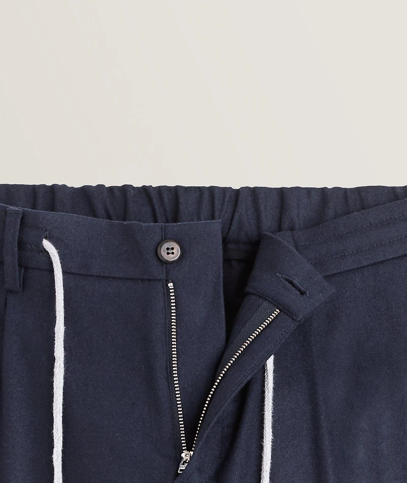 Wool-Blend Pressed-Crease Trousers