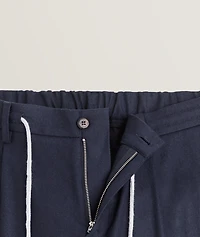 Wool-Blend Pressed-Crease Trousers