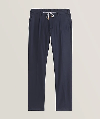Wool-Blend Pressed-Crease Trousers