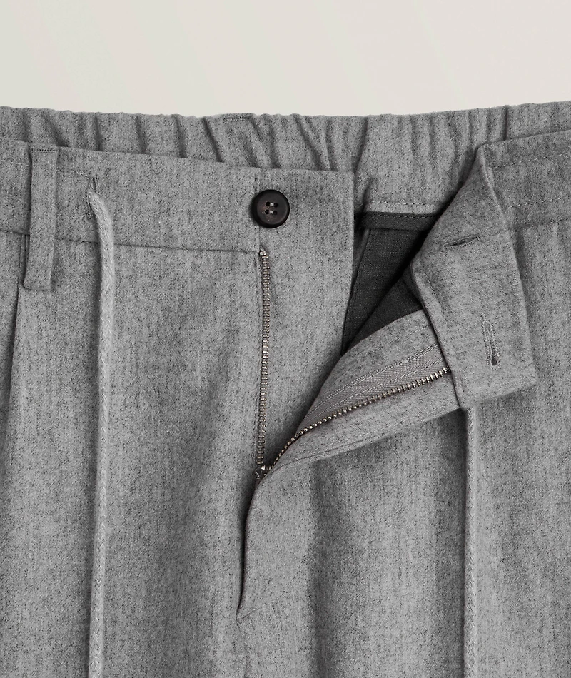 Stretch Wool-Cashmere Flannel Joggers