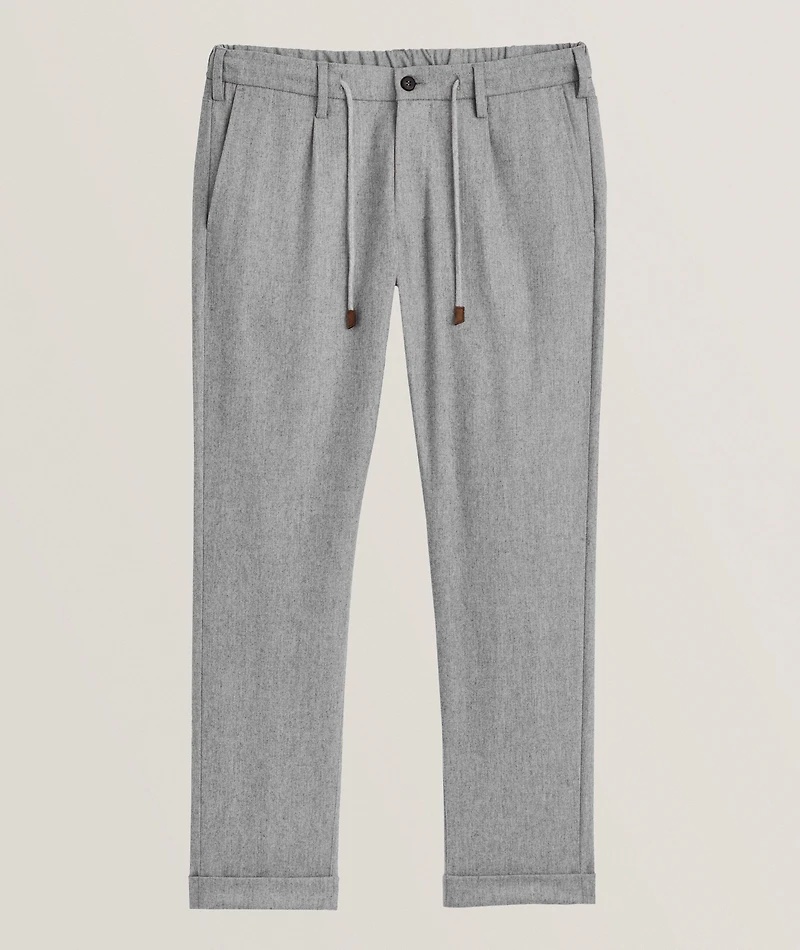 Stretch Wool-Cashmere Flannel Joggers