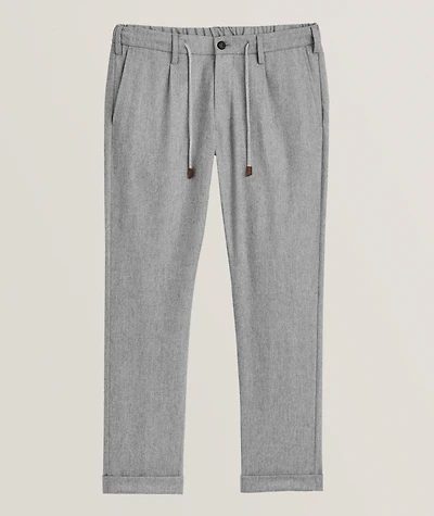 Stretch Wool-Cashmere Flannel Joggers