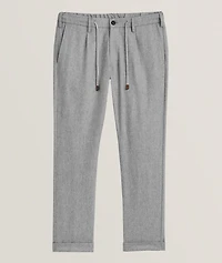 Stretch Wool-Cashmere Flannel Joggers