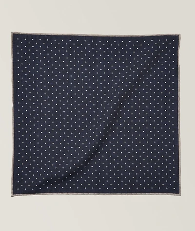 Polka Dot Wool-Cotton Pocket Square
