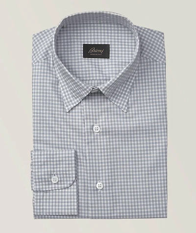 Hidden Micro-Check Cotton Flannel Shirt