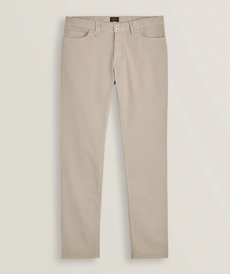 Garment Dyed Stretch-Cotton Pants