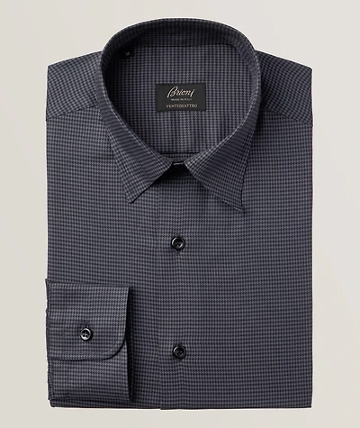 Micro Houndstooth Cotton Shirt