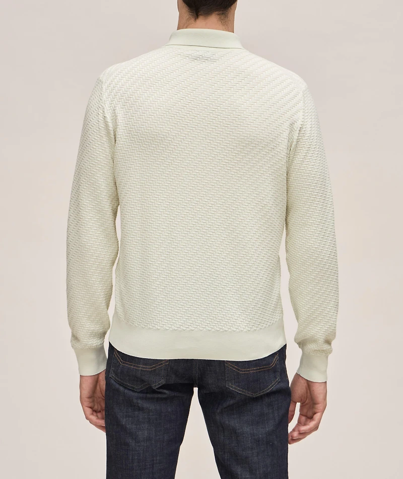 Cotton, Silk & Cashmere Jacquard Polo