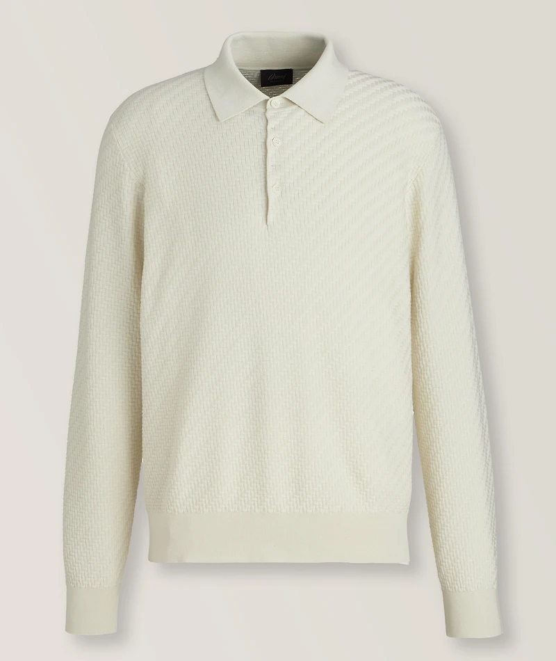 Cotton, Silk & Cashmere Jacquard Polo