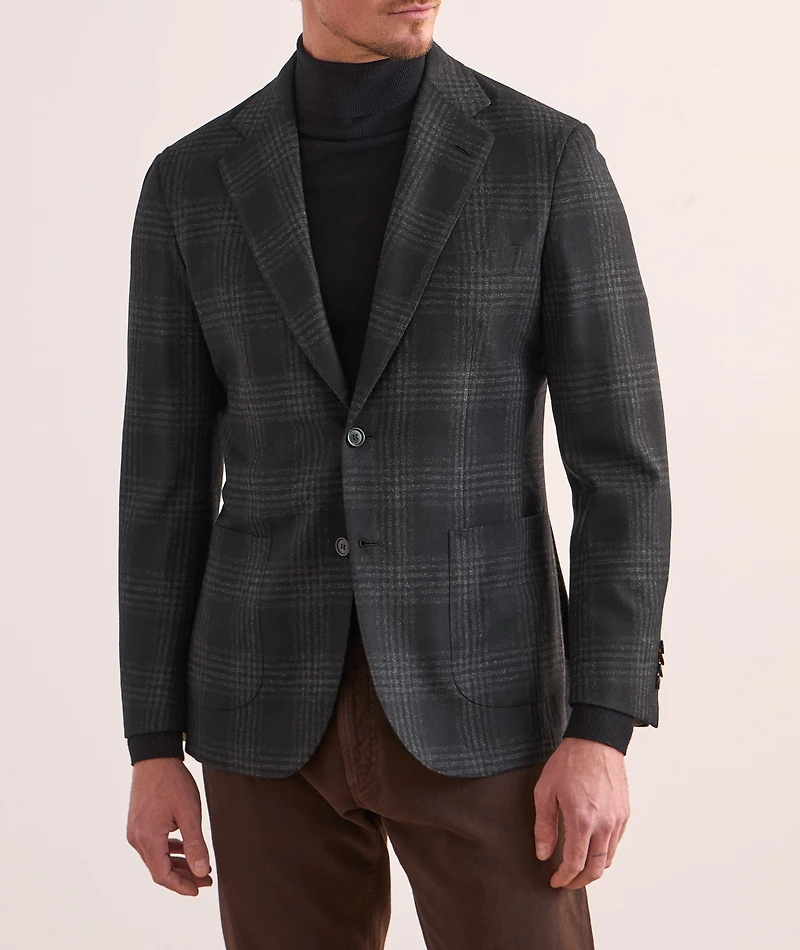 Plaid Wool-Cashmere Sport Jacket
