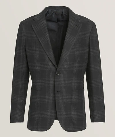 Plaid Wool-Cashmere Sport Jacket