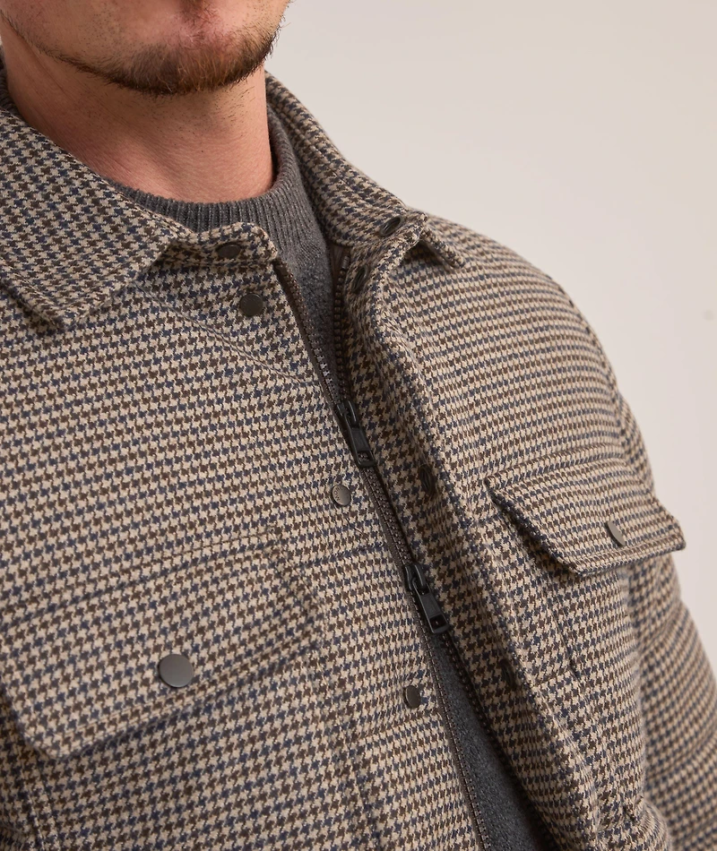 Houndstooth Down Shacket