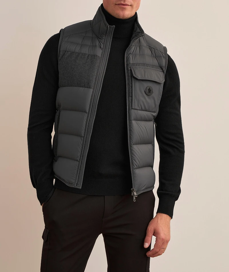 Mix Media Down Vest