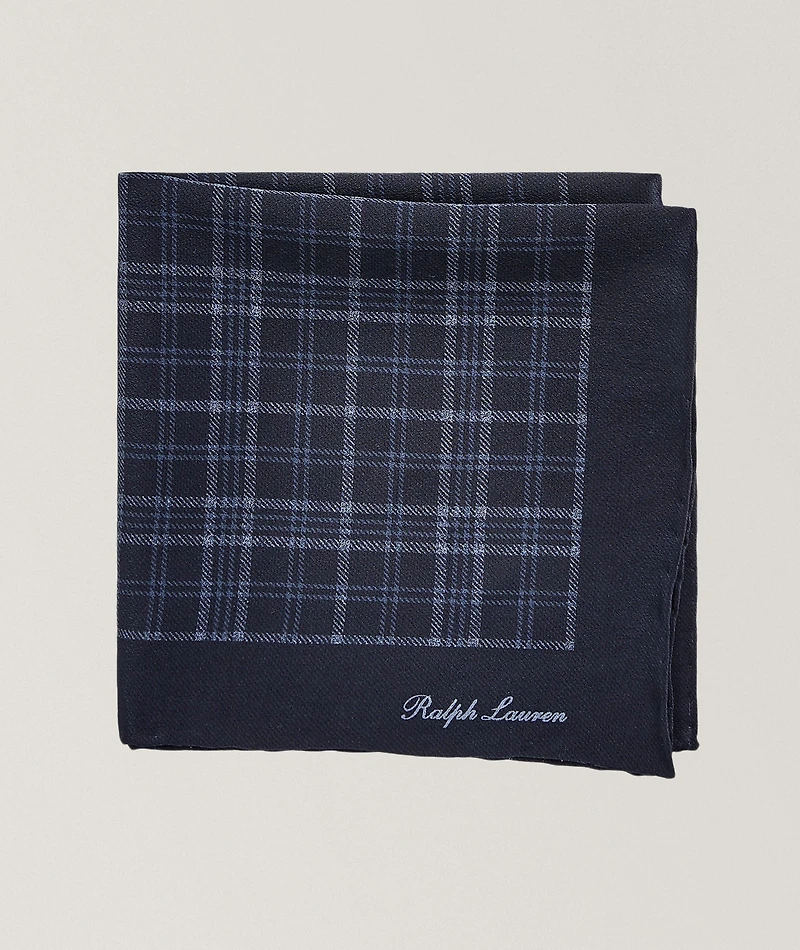 Tonal Plaid Crepe Pocket Square