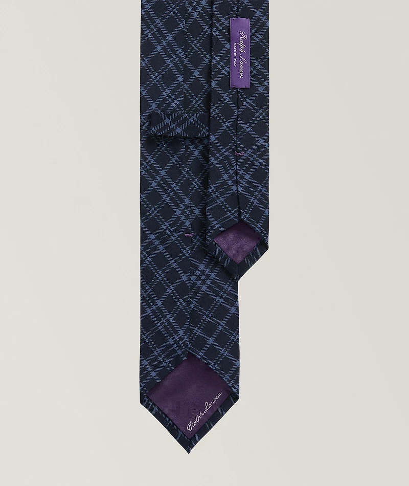 Tonal Plaid Cashmere-Silk Tie 
