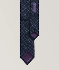 Tonal Plaid Cashmere-Silk Tie 
