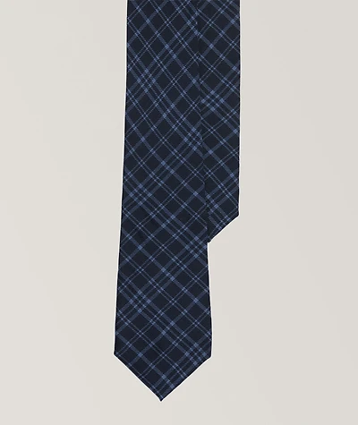 Tonal Plaid Cashmere-Silk Tie 