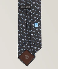 Puppy Print Silk Tie