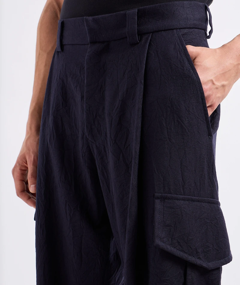 Single-Pleat Wool Cargo Pants