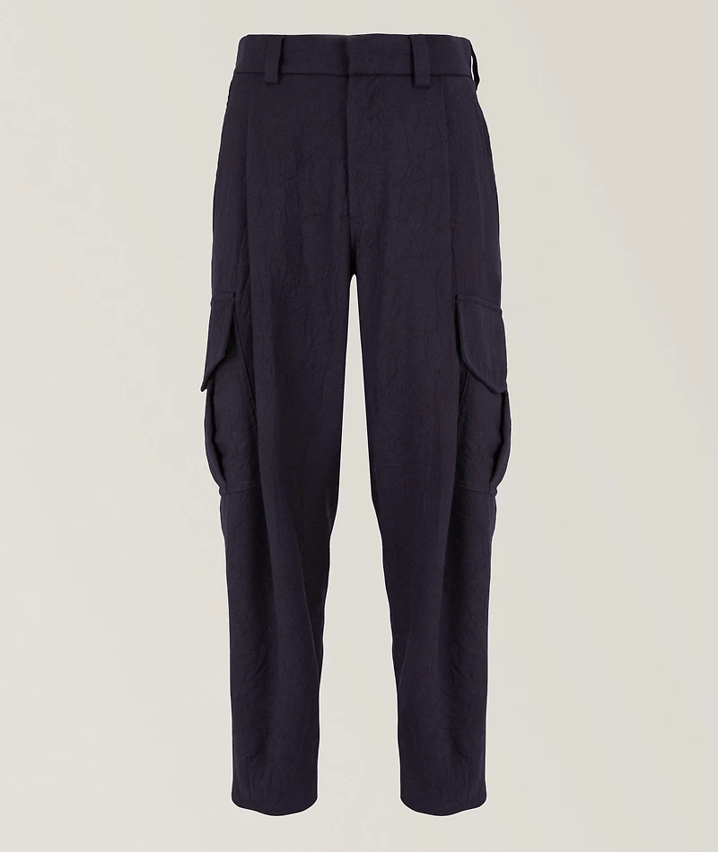 Single-Pleat Wool Cargo Pants