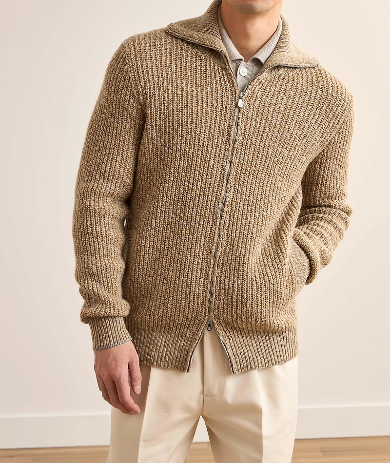 Lambswool-Cashmere Zipper Cardigan