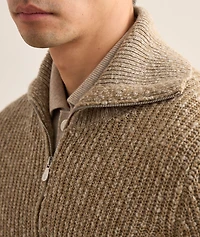 Lambswool-Cashmere Zipper Cardigan