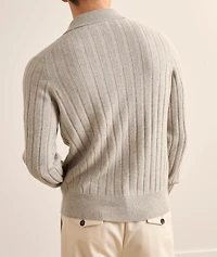 Ribbed Cashmere Polo Sweater