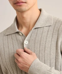 Ribbed Cashmere Polo Sweater