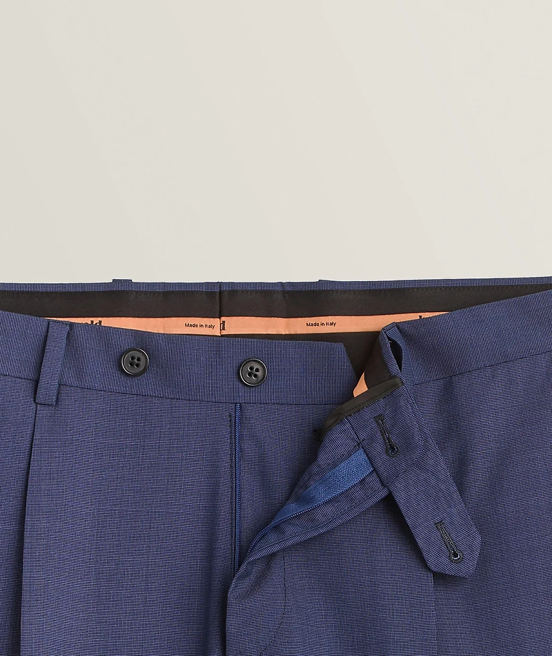 Textured Pleated Wool Pants