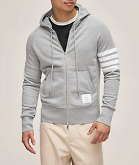 4-Bar Cotton Hooded Sweater