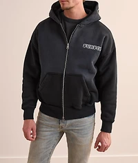 Gothic Wordmark Drip Zip-Up Hooded Sweater