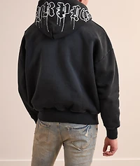 Gothic Wordmark Drip Zip-Up Hooded Sweater