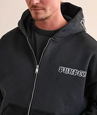 Gothic Wordmark Drip Zip-Up Hooded Sweater