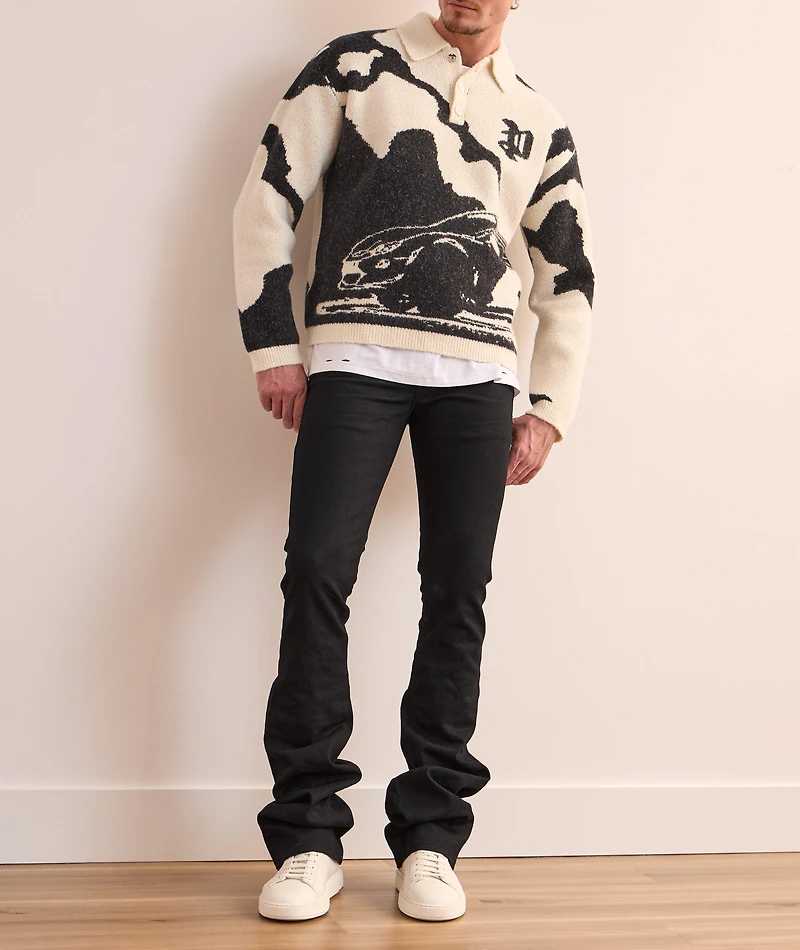 Raw Super Stack Flare Jeans