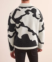 Fireball Jacquard Wool-Blend Polo Sweater