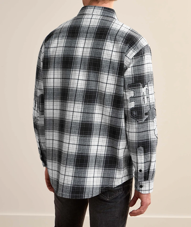 Logo Applique Plaid Flannel Shirt