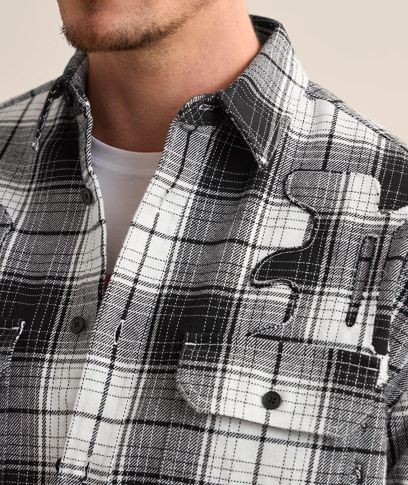 Logo Applique Plaid Flannel Shirt