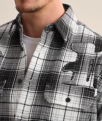 Logo Applique Plaid Flannel Shirt