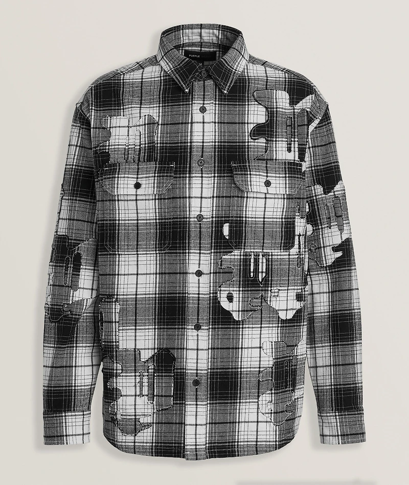 Logo Applique Plaid Flannel Shirt