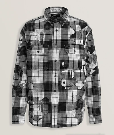 Logo Applique Plaid Flannel Shirt